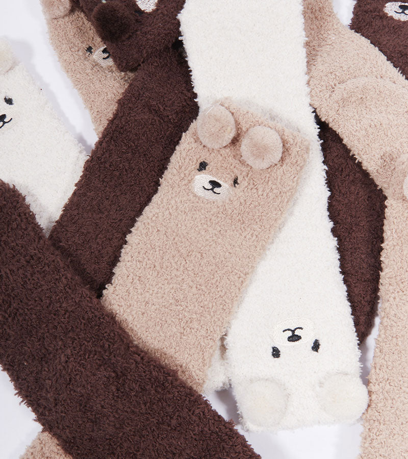 Chaussettes ourson en moumoute