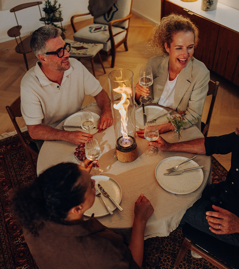 Chimenea de mesa portátil SPIN Air - Madera de roble