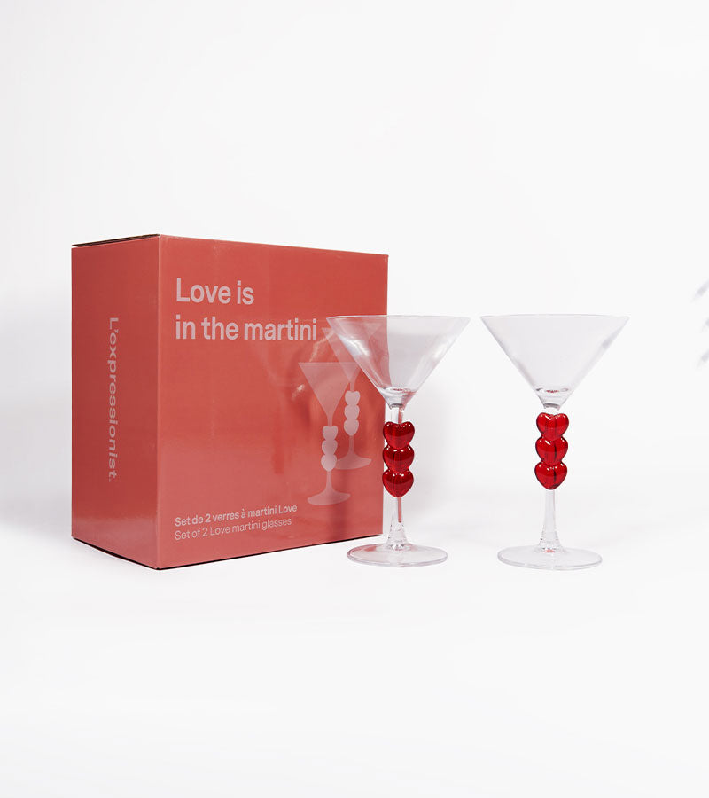 Coffret de deux verres à cocktail love