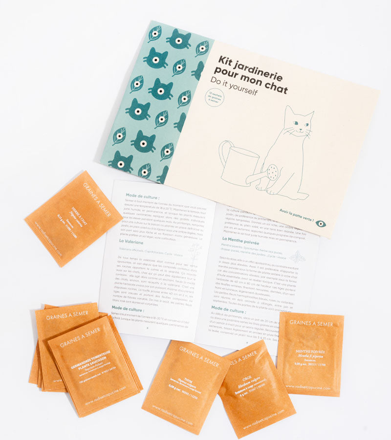 Coffret de graines à jardiner pour chat L'Avant Gardiste