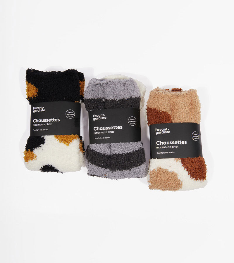 Chaussettes chat en moumoute