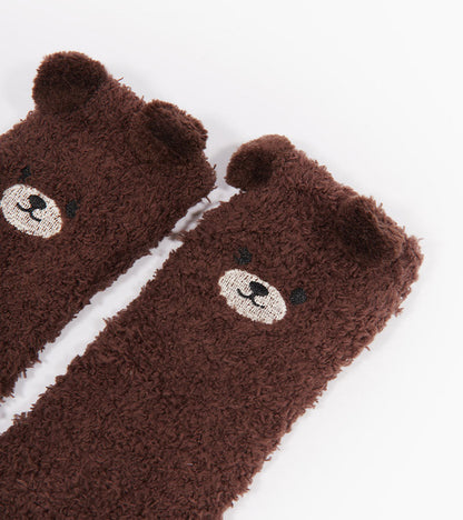 Chaussettes ourson en moumoute