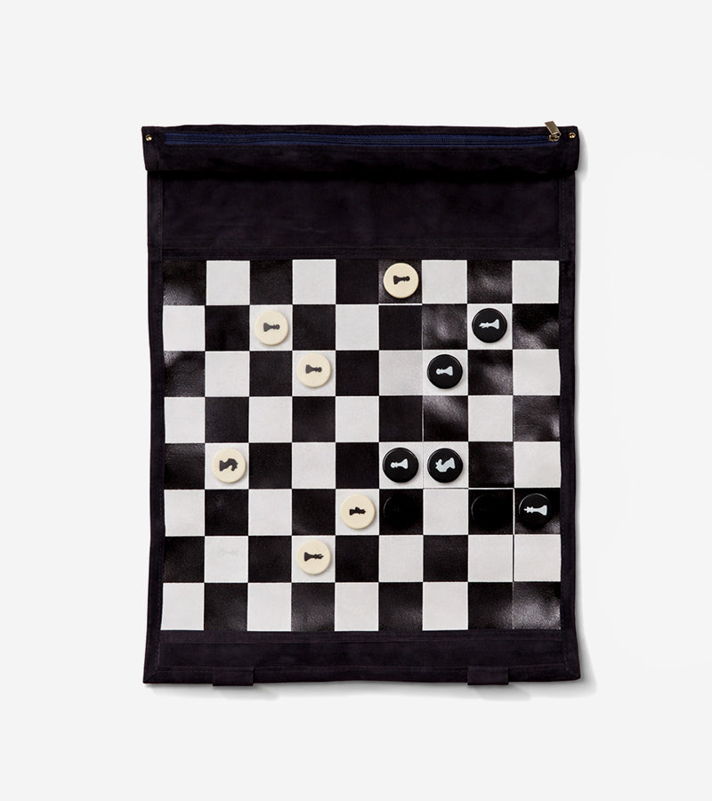 Echiquier de voyage en cuir