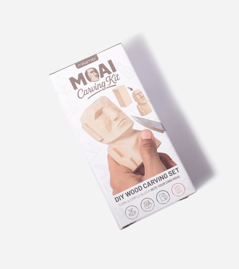 Kit de sculpture Moai en bois
