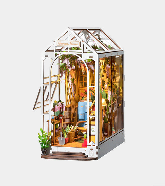 Kit DIY maison miniature en serre-livre - Garden House  Robotime