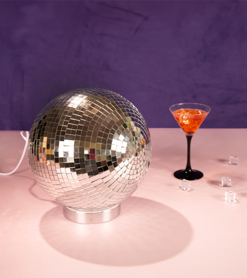 Lampe boule disco à poser