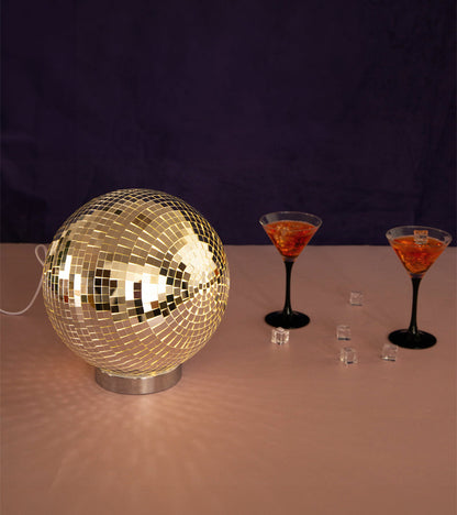 Lampe boule disco à poser