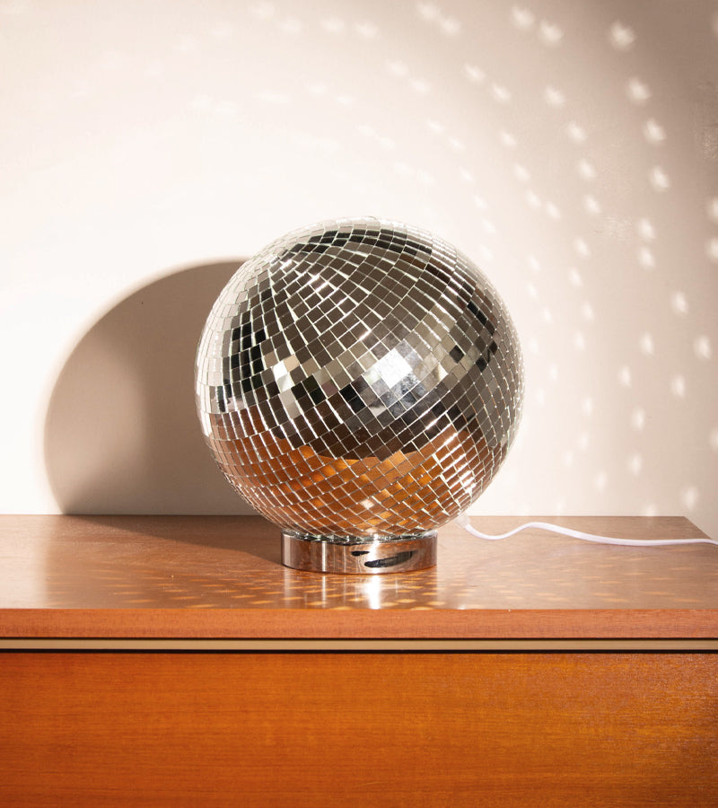 Lampe boule disco à poser