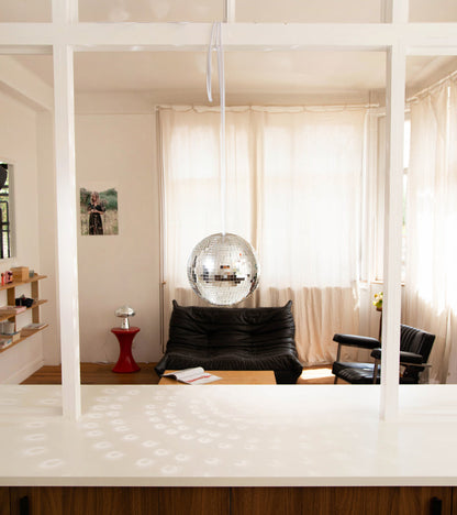 Lampe boule disco à poser