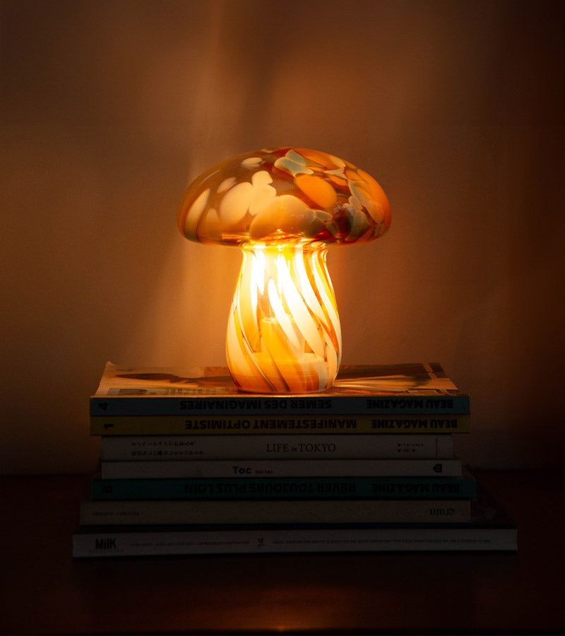 Lampe champignon chips en verre, sans fil