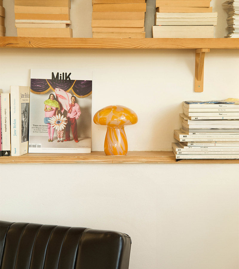 Lampe champignon chips en verre, sans fil