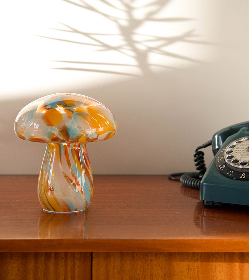 Lampe champignon chips en verre, sans fil