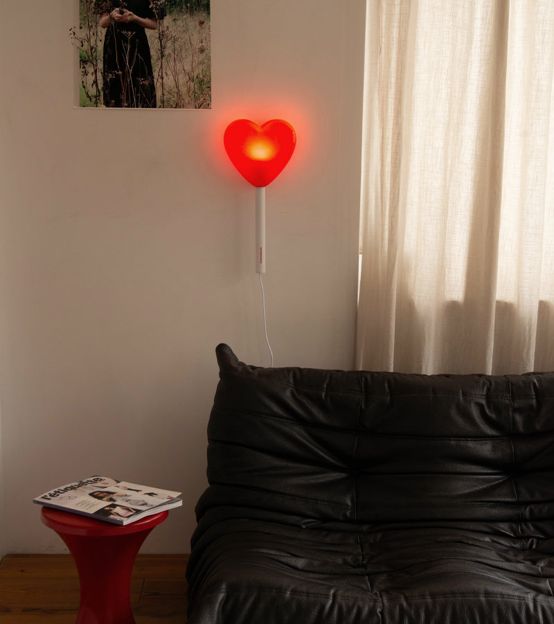 Lampe murale sucette coeur