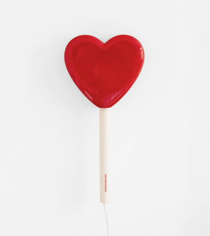 Lampe murale sucette coeur