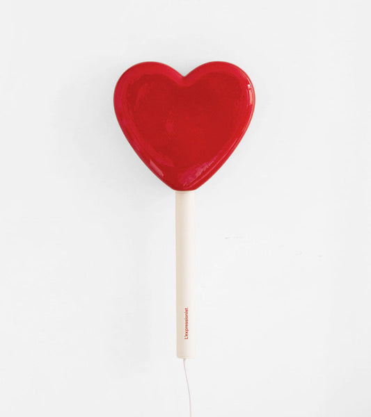 Lampe murale sucette coeur