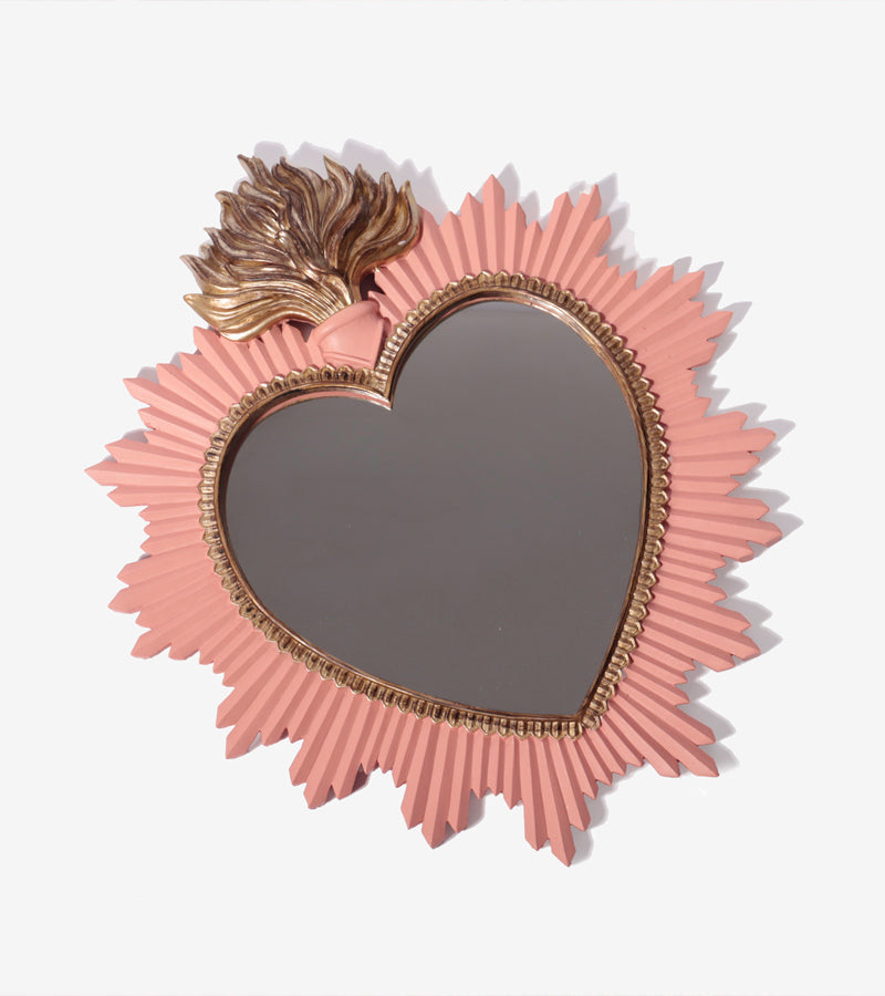 Miroir ex-voto rose