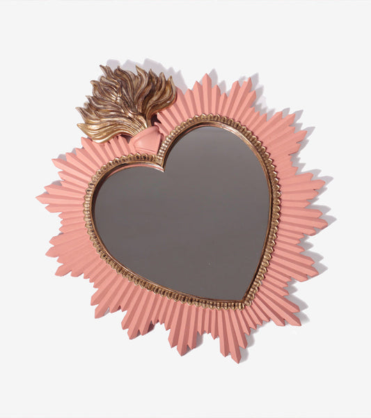Miroir ex-voto rose