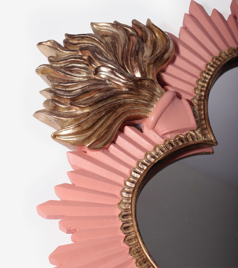 Miroir ex-voto rose
