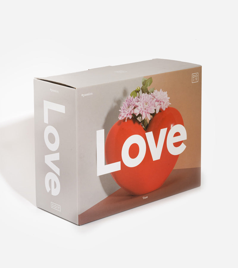 Vase coeur rouge en céramique  DOIY